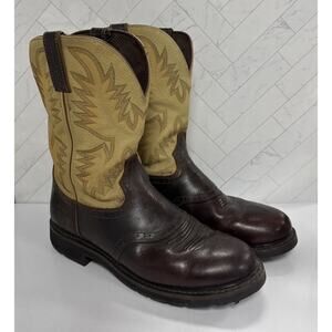 Justin WK4660 Stampede Cowboy Boots Men’s 12 D Western Leather Work Boots